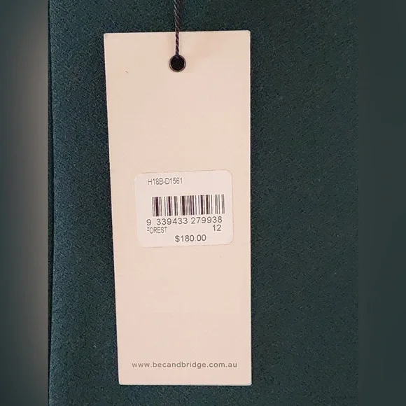 BNWT Bec and Bridge mini dark green dress size 12 - Picture 4 of 4